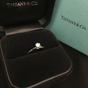 NEW Tiffany&Co. Sz 6 Platinum VS1 Round Brilliant Diamond Ring w/Paperwork
